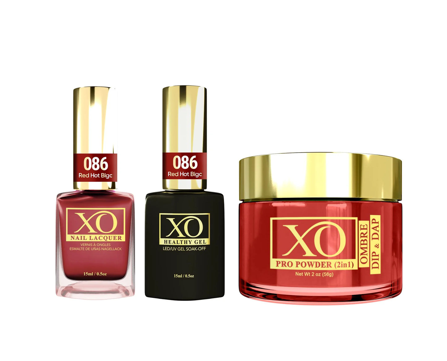 XO 4in1 Acrylic/Dipping Powder + Gel Polish + Nail Lacquer, 086