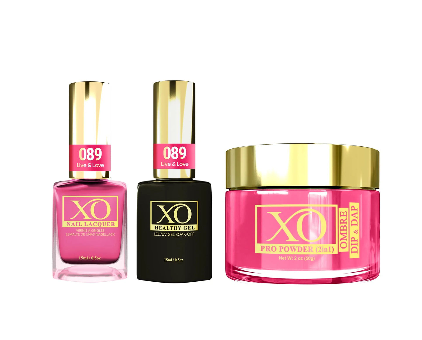 XO 4in1 Acrylic/Dipping Powder + Gel Polish + Nail Lacquer, 089