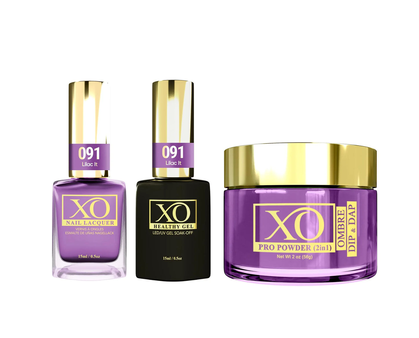 XO 4in1 Acrylic/Dipping Powder + Gel Polish + Nail Lacquer, 091