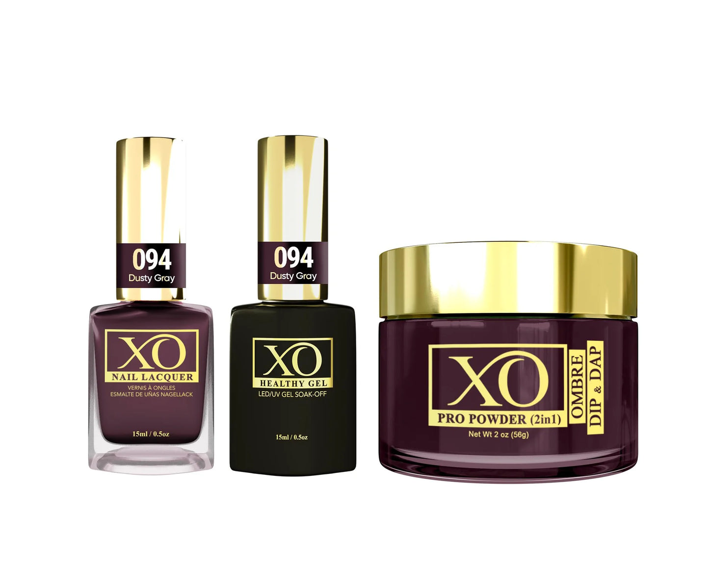 XO 4in1 Acrylic/Dipping Powder + Gel Polish + Nail Lacquer, 094