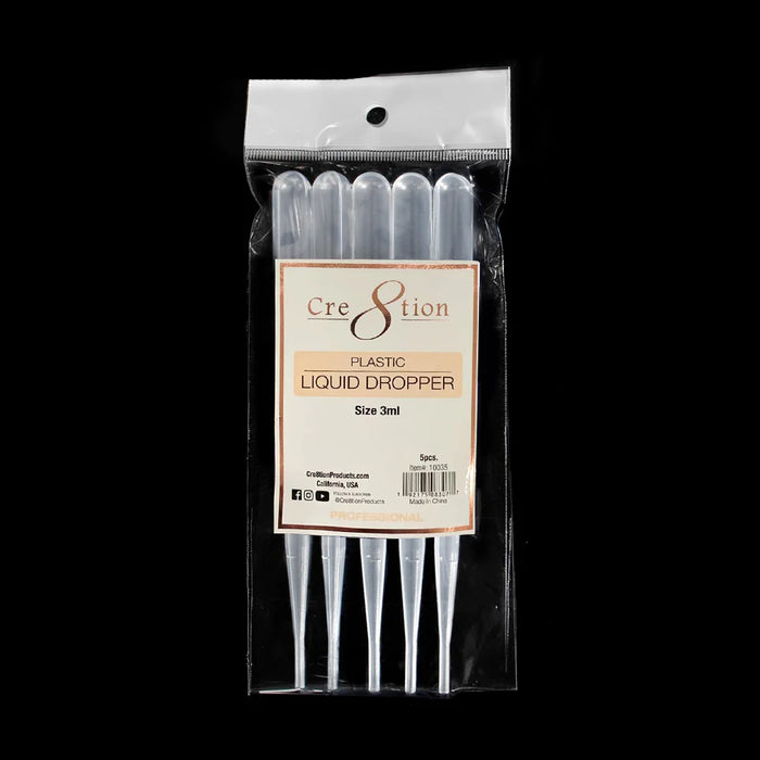 Cre8tion Plastic Liquid Dropper, 3ml (Pk: 5pcs/bag)