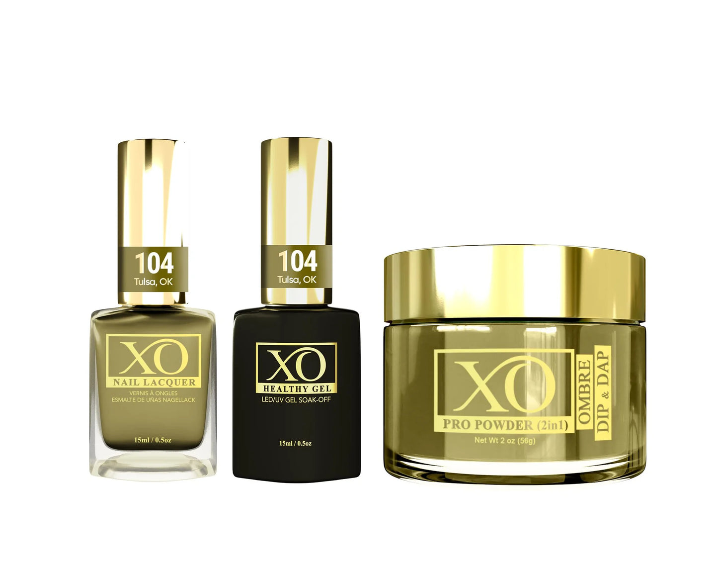 XO 4in1 Acrylic/Dipping Powder + Gel Polish + Nail Lacquer, 104