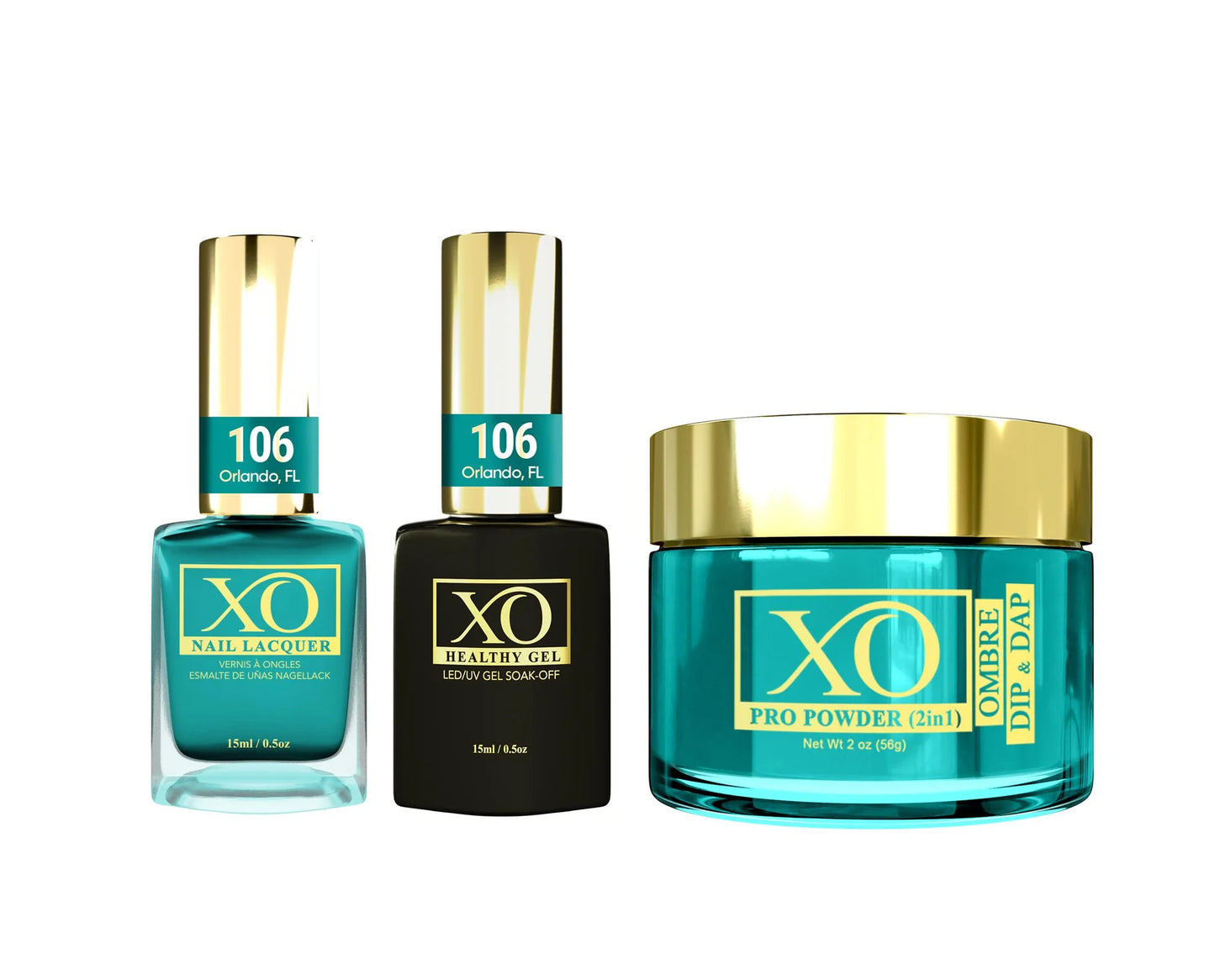 XO 4in1 Acrylic/Dipping Powder + Gel Polish + Nail Lacquer, 106