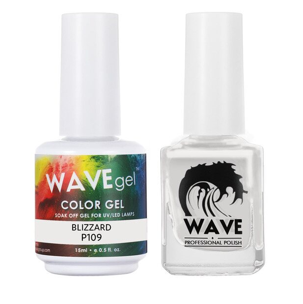 Wave Gel Nail Lacquer + Gel Polish, Simplicity Collection, 109, Blizzard, 0.5oz