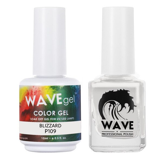 Wave Gel Nail Lacquer + Gel Polish, Simplicity Collection, 109, Blizzard, 0.5oz