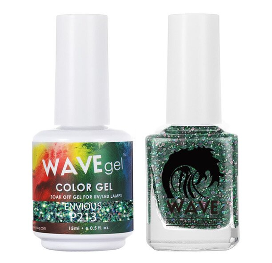 Wave Gel Nail Lacquer + Gel Polish, Simplicity Collection, 213, Envious, 0.5oz