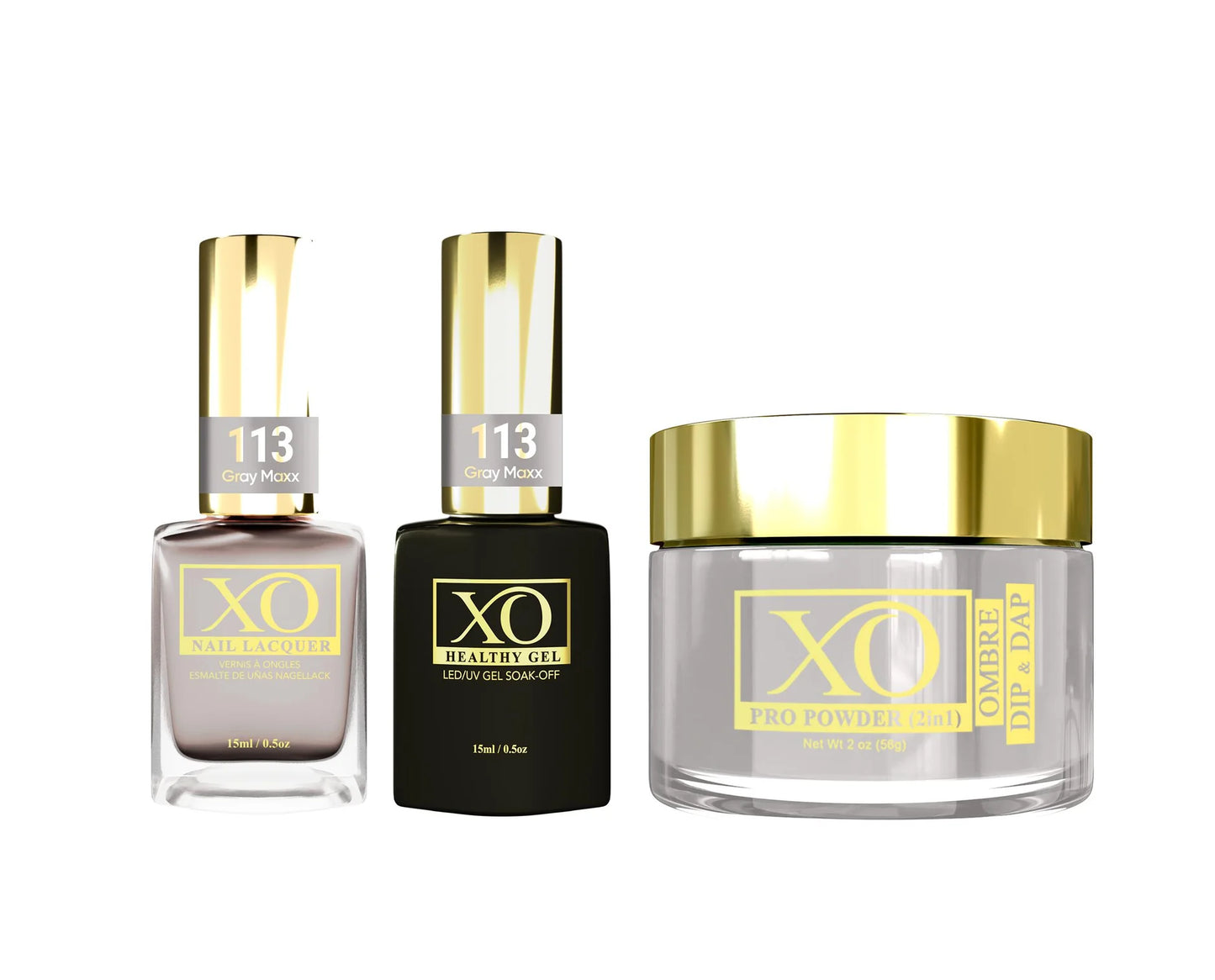 XO 4in1 Acrylic/Dipping Powder + Gel Polish + Nail Lacquer, 113