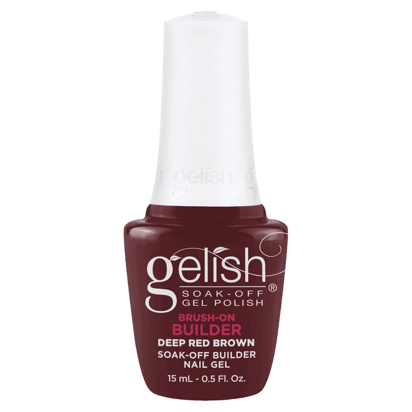 Gelish Brush-On Builder, DEEP RED BROWN, 0.5oz (Pk: 72pcs/case)