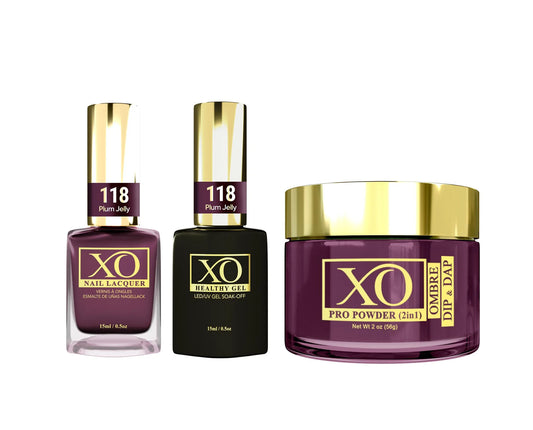 XO 4in1 Acrylic/Dipping Powder + Gel Polish + Nail Lacquer, 118