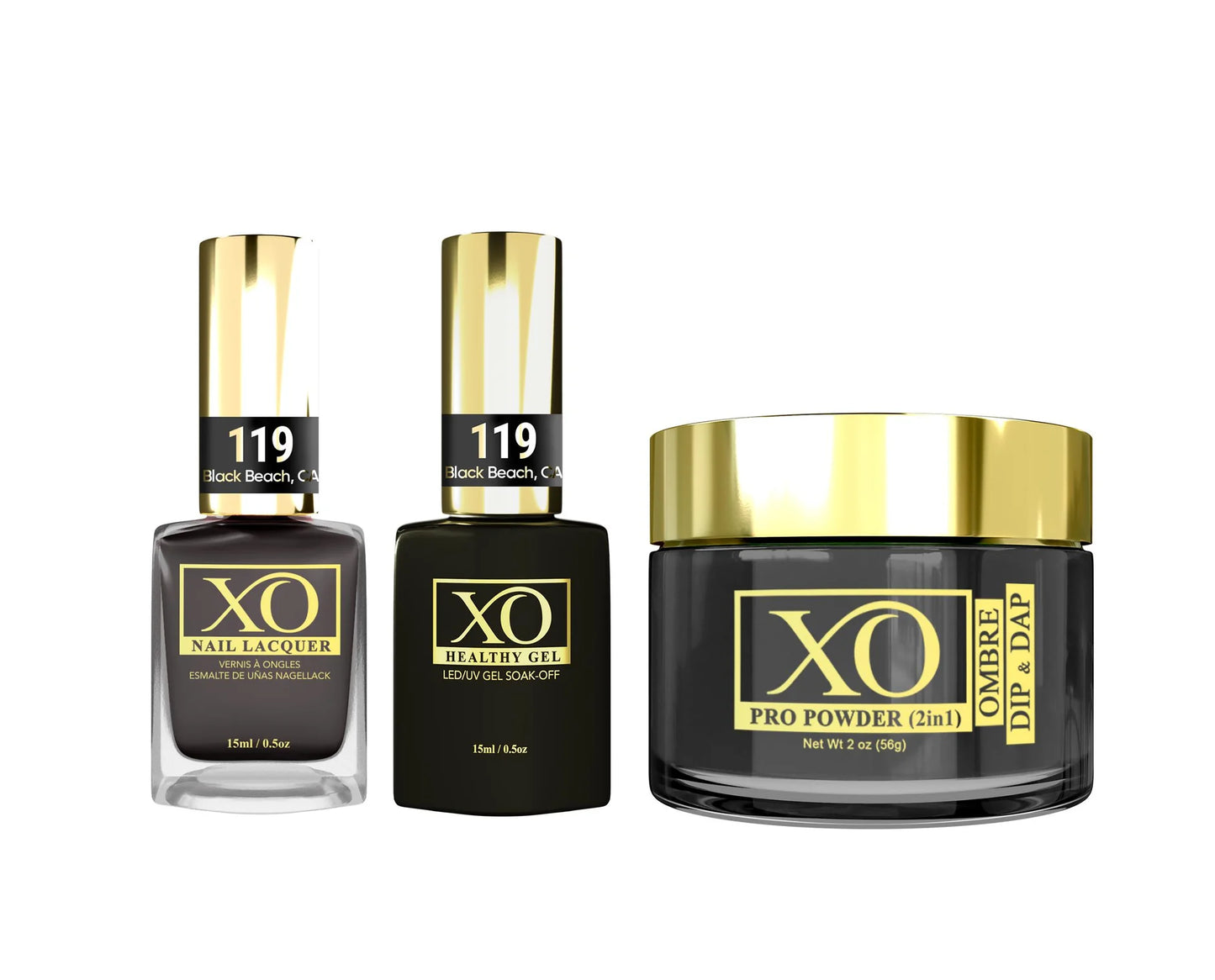 XO 4in1 Acrylic/Dipping Powder + Gel Polish + Nail Lacquer, 119