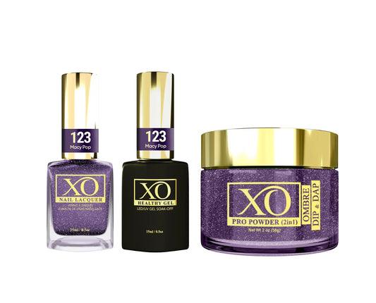 XO 4in1 Acrylic/Dipping Powder + Gel Polish + Nail Lacquer, 123