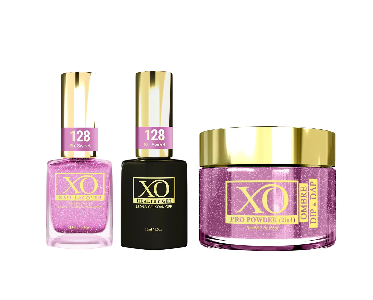 XO 4in1 Acrylic/Dipping Powder + Gel Polish + Nail Lacquer, 128