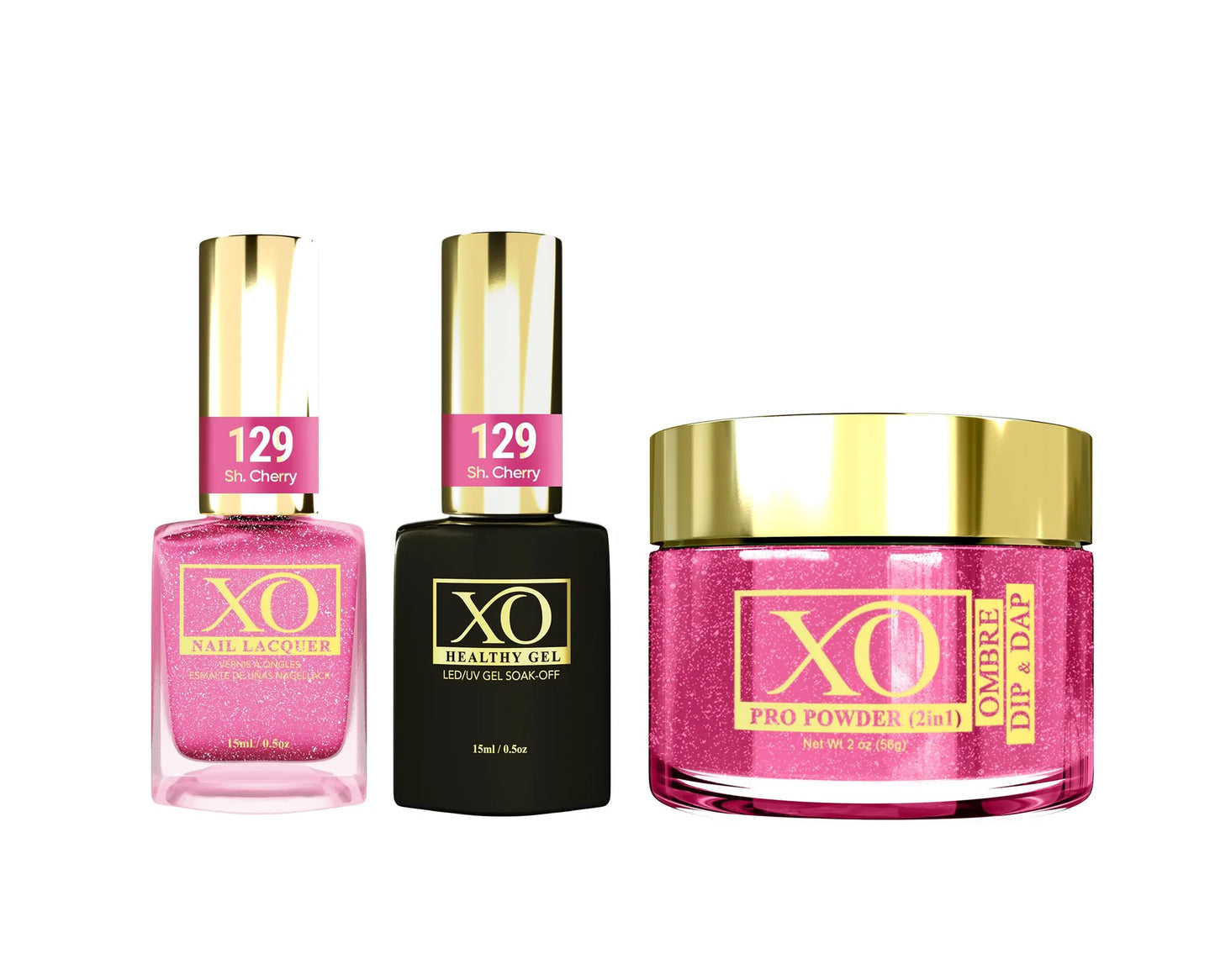 XO 4in1 Acrylic/Dipping Powder + Gel Polish + Nail Lacquer, 129