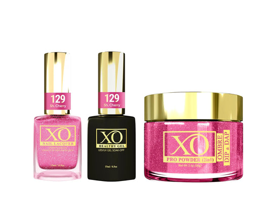 XO 4in1 Acrylic/Dipping Powder + Gel Polish + Nail Lacquer, 129