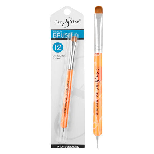 Cre8tion French Brush with Dot Tool, Size #12 (PK: 72 pcs/box, 432 pcs/case)