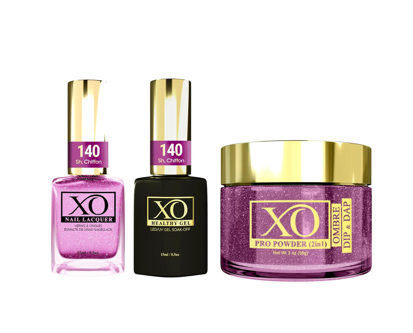 XO 4in1 Acrylic/Dipping Powder + Gel Polish + Nail Lacquer, 140