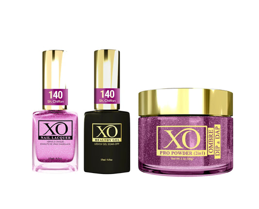 XO 4in1 Acrylic/Dipping Powder + Gel Polish + Nail Lacquer, 140