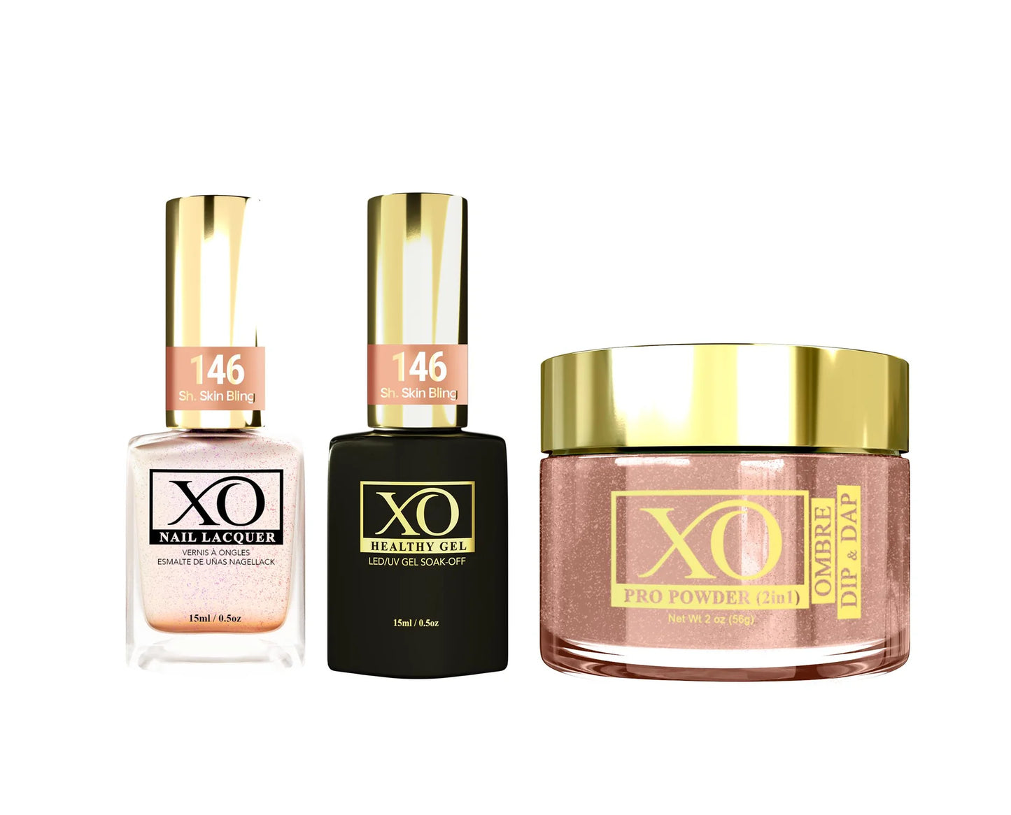 XO 4in1 Acrylic/Dipping Powder + Gel Polish + Nail Lacquer, 146