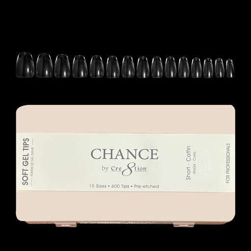 Chance Soft Tips - SHORT COFFIN - 15 sizes, BOX (Pk: 600 pcs/box)