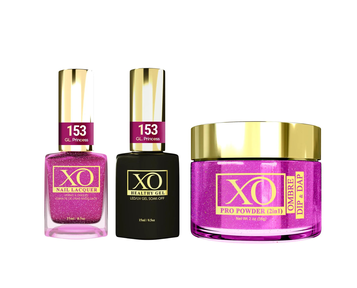 XO 4in1 Acrylic/Dipping Powder + Gel Polish + Nail Lacquer, 153