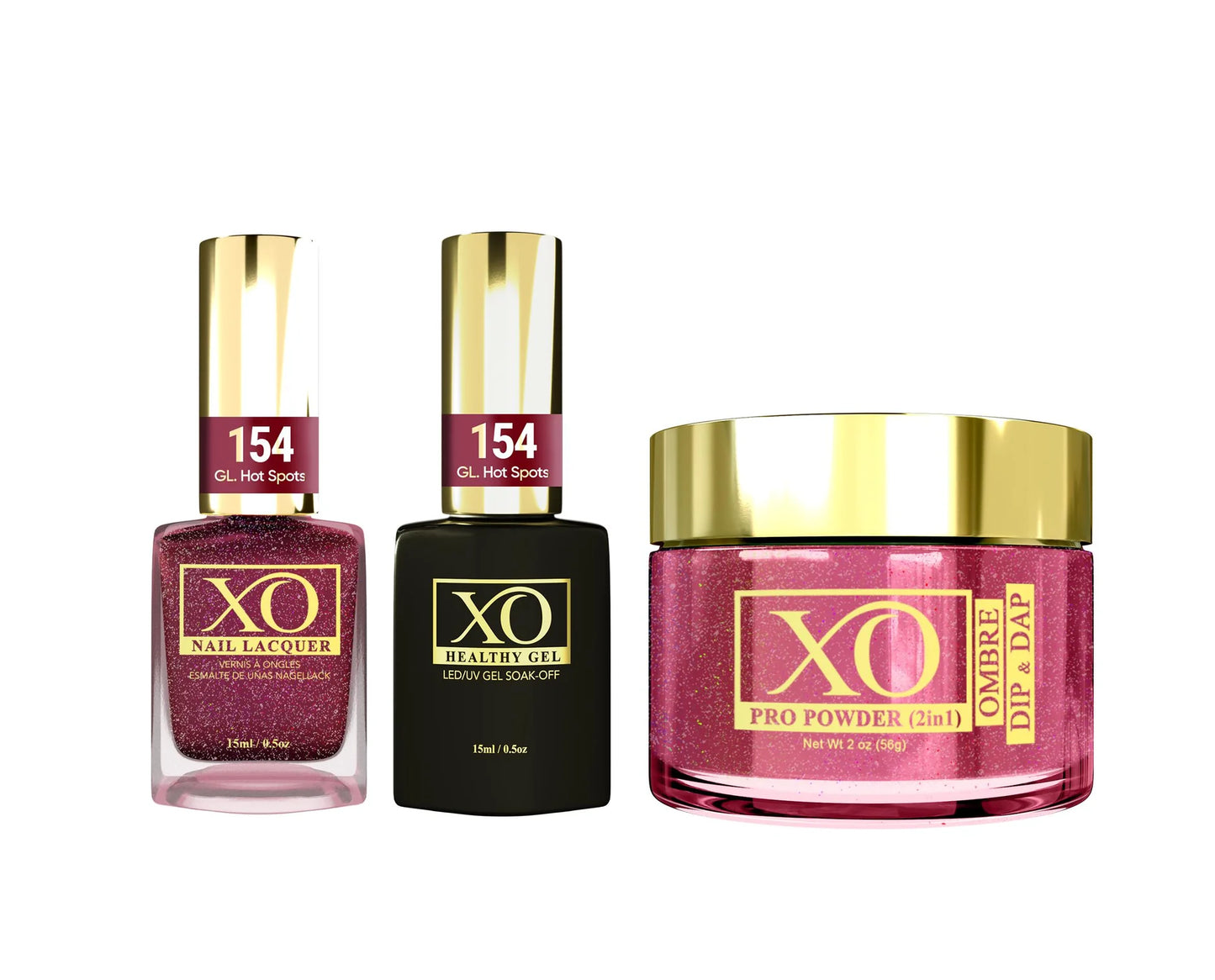 XO 4in1 Acrylic/Dipping Powder + Gel Polish + Nail Lacquer, 154