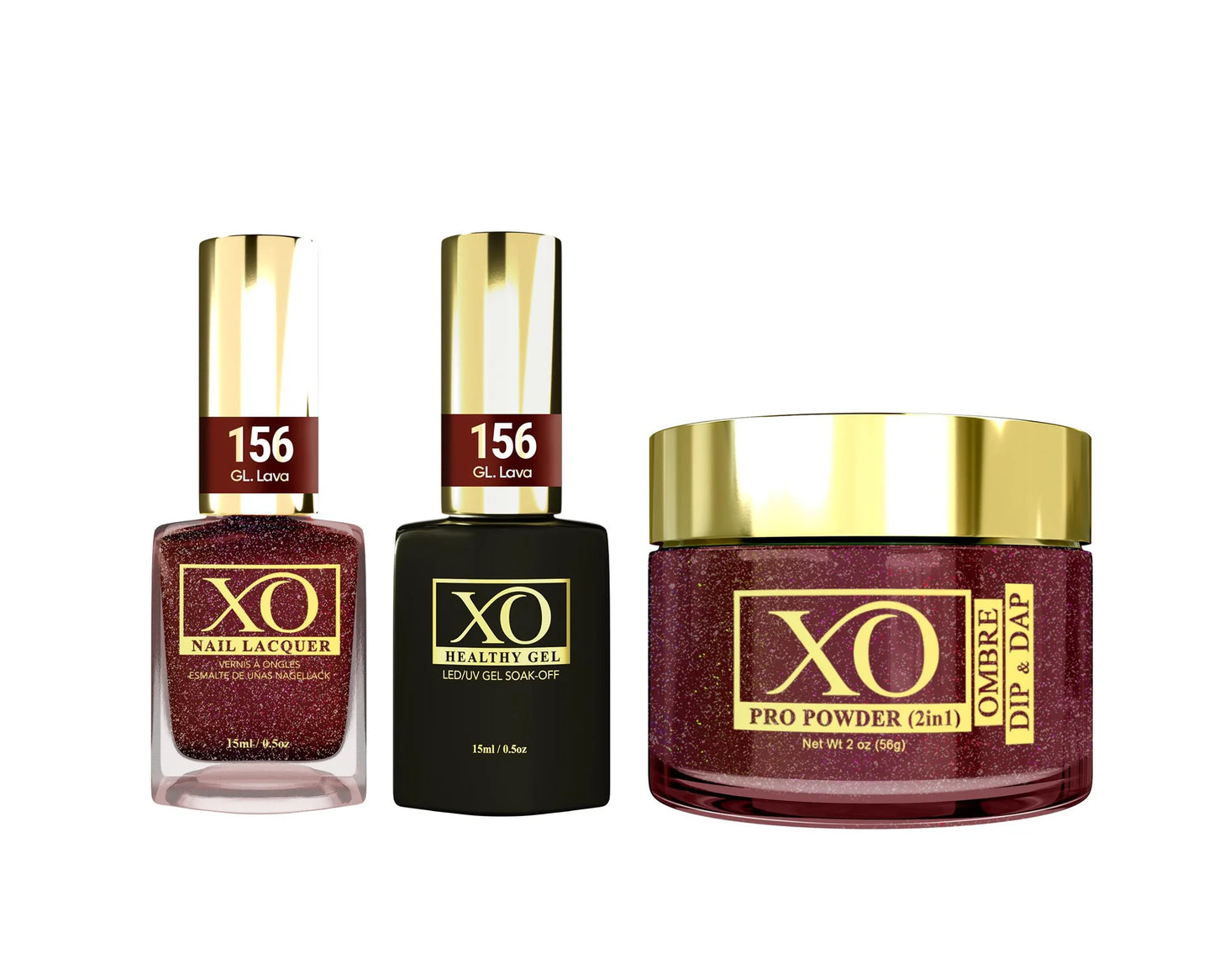 XO 4in1 Acrylic/Dipping Powder + Gel Polish + Nail Lacquer, 156