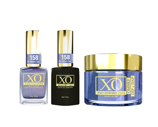 XO 4in1 Acrylic/Dipping Powder + Gel Polish + Nail Lacquer, 158