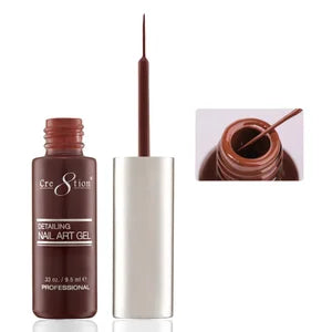Cre8tion Detailing Nail Art Gel, 15, Brown, 0.33oz KK1025