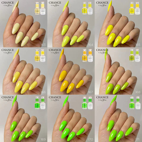 Chance 3in1 Dipping Powder + Gel Polish + Nail Lacquer (by Cre8tion),Summer/Neon Shades Collection, Full line of 36 Colors ( From 145 To 180)