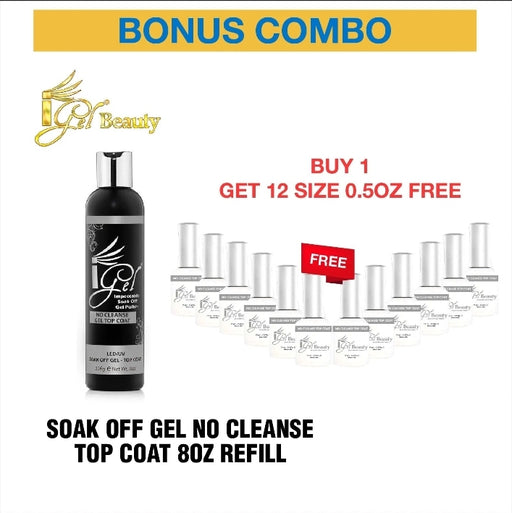 iGel Top Coat No-Clean Refill 8oz, Buy 01 Refill 8oz Free 12 iGel Top Coat No-Clean 0.5oz
