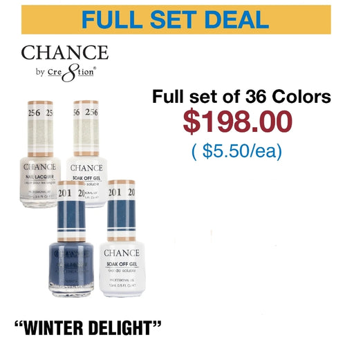Chance Gel Polish & Nail Lacquer (by Cre8tion), Winter Delight Collection, 0.5oz, Full line of 36 Colors