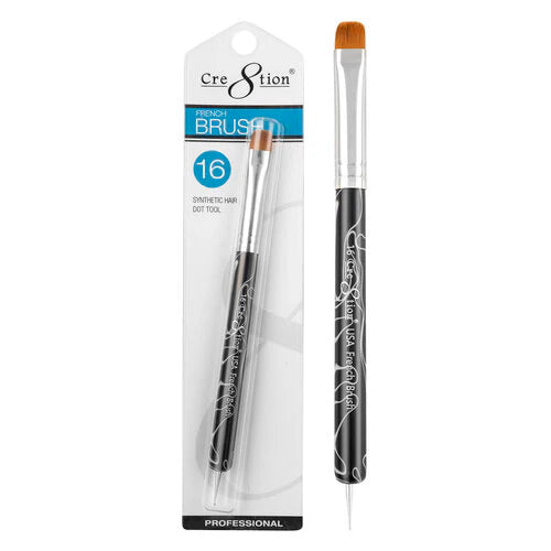 Cre8tion French Brush with Dot Tool, Size #16 (Pk: 100 pcs/case)