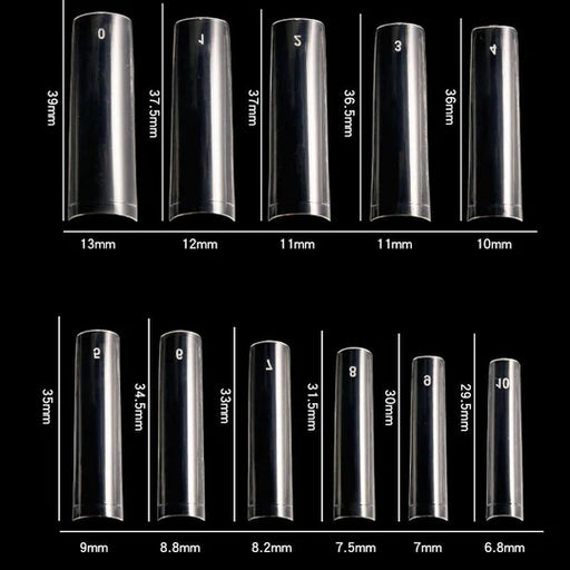 Cre8tion Special Shape - Clear, Long Natural Curve, #16 (Pk: 550 pcs/box, 100 boxes/case)