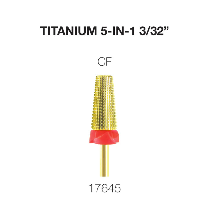 Cre8tion Titanium 5 in 1 Nail Filing Bit, CF 3/32