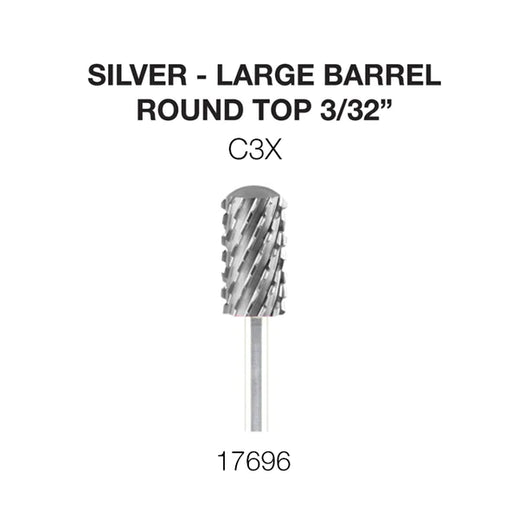 Cre8tion Carbide, Round Top Silver, Large Barrel, C3X 3/32", 17696