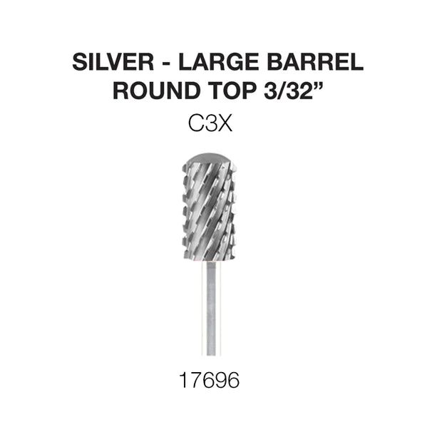 Cre8tion Carbide, Round Top Silver, Large Barrel, C3X 3/32", 17696