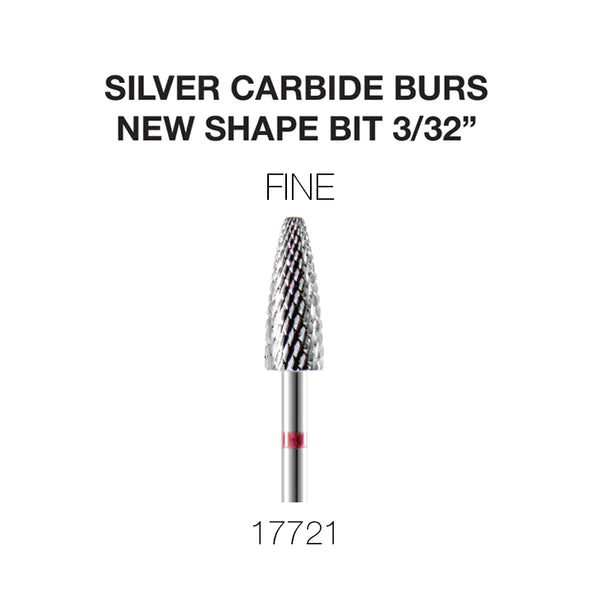 Cre8tion Silver Carbide Burs, New Shape Bit, FINE 3/32'', 17721