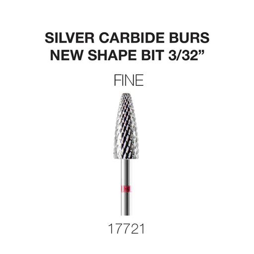 Cre8tion Silver Carbide Burs, New Shape Bit, FINE 3/32'', 17721