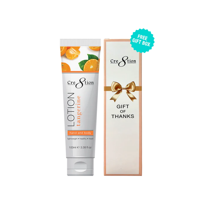 Cre8tion Hand & Body Lotion 100ml (3.3oz) - TANGERINE, CASE (Pk: 60 pcs/case, 104 cases/pallet)