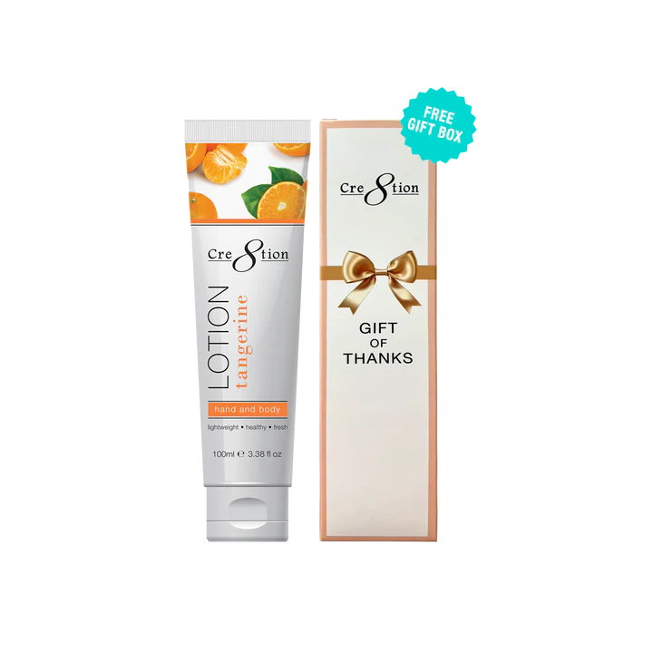 Cre8tion Hand & Body Lotion 100ml (3.3oz) - TANGERINE, CASE (Pk: 60 pcs/case, 104 cases/pallet)