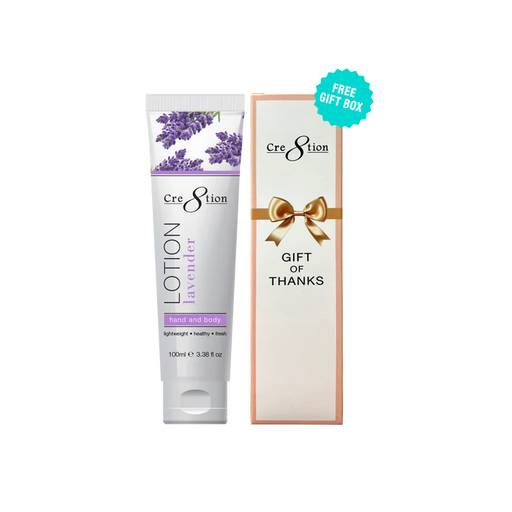 Cre8tion Hand & Body Lotion 100ml (3.3oz) - LAVENDER, CASE (Pk: 60 pcs/case, 104 cases/ pallet)