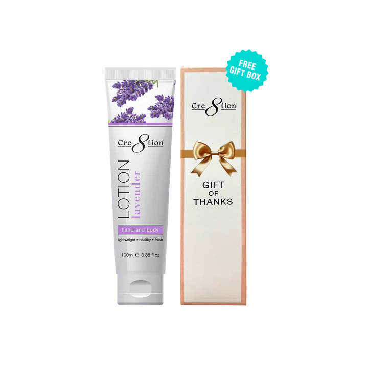 Cre8tion Hand & Body Lotion 100ml (3.3oz) - LAVENDER, CASE (Pk: 60 pcs/case, 104 cases/ pallet)