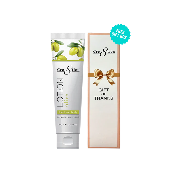 Cre8tion Hand & Body Lotion 100ml (3.3oz) - OLIVE, CASE (Pk: 60 pcs/case, 104 cases/pallet)