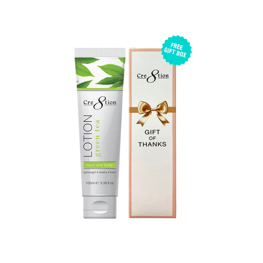 Cre8tion Hand & Body Lotion 100ml (3.3oz) - GREEN TEA, CASE (Pk: 60 pcs/case, 104 cases/pallet)