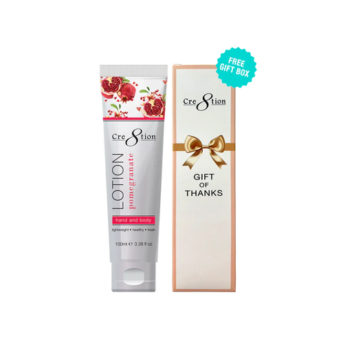 Cre8tion Hand & Body Lotion 100ml (3.3oz) - POMEGRANATE, CASE (Pk: 60 pcs/case, 104 cases/ pallet)