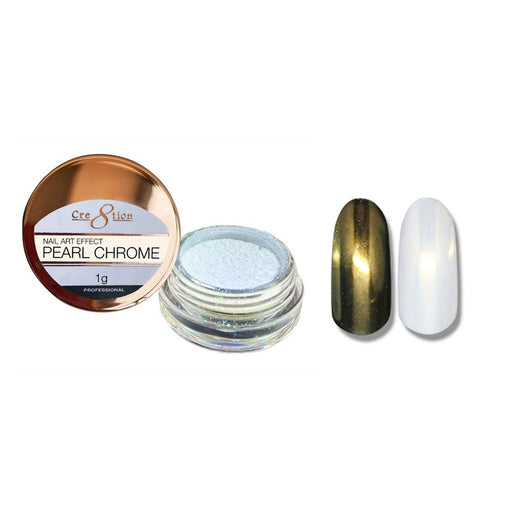 Cre8tion 1g Nail Art Effect, PEARL CHROME, 6 colors (Pk: 6 Jars/pack) - 01