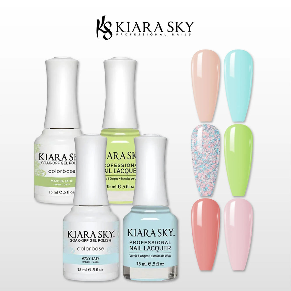 Kiara Sky Gel Polish + Nail Lacquer, Wild & Free Collection, Full Line Of 6 Colors (From GN 633 To GN 638), 0.5oz