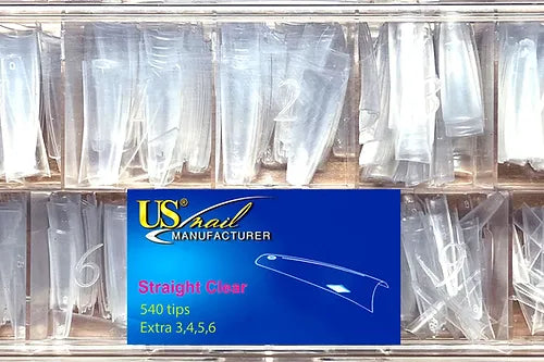 USN Straight Clear Nail Tip Box, 10494 (PK: 544 pcs/box)