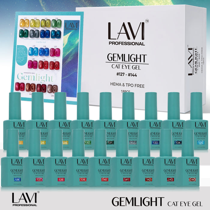 LAVI Cat Eye Kit (18 colors) - GEMLIGHT (#127 - #144) Collection - SKU 16047-GL