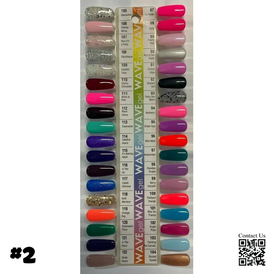 Wave Gel Nail Lacquer + Gel Polish, Tips Sample #02, 36 Colors (From #87 To #122) OK0524VD